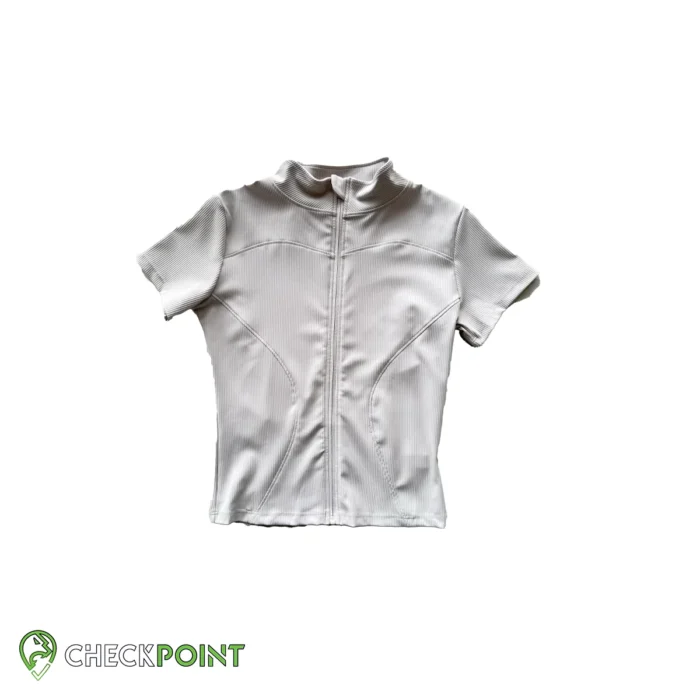 بلوز آستین کوتاه تمام زیپ کبریتیs167 01