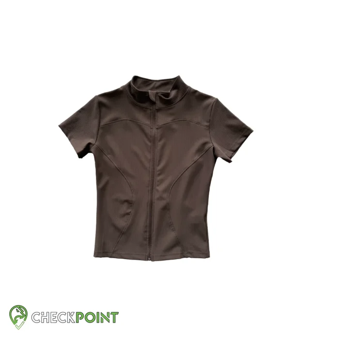 بلوز آستین کوتاه تمام زیپ کبریتیs167 03