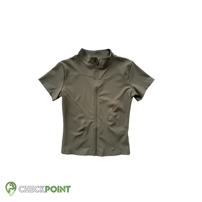 بلوز آستین کوتاه تمام زیپ کبریتیs167 05